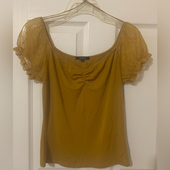 Ambiance Tops - Mustard Ribbed Crop Top